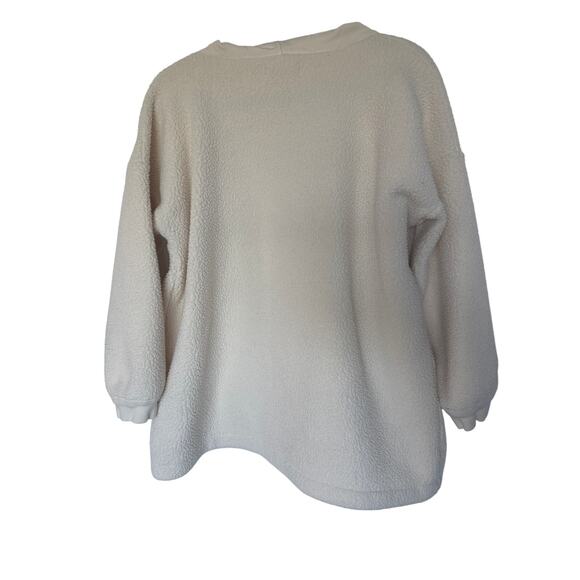 Madewell (Re)sourced Fleece Bubble-Sleeve Hoodie in Antique Cream, L (no hood) - Picture 2 of 7